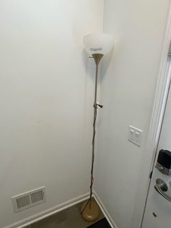 Torchiere Floor Lamp Gold Tone