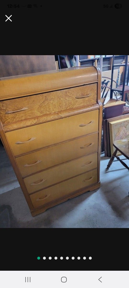 1940 vintage blonde wood dresser