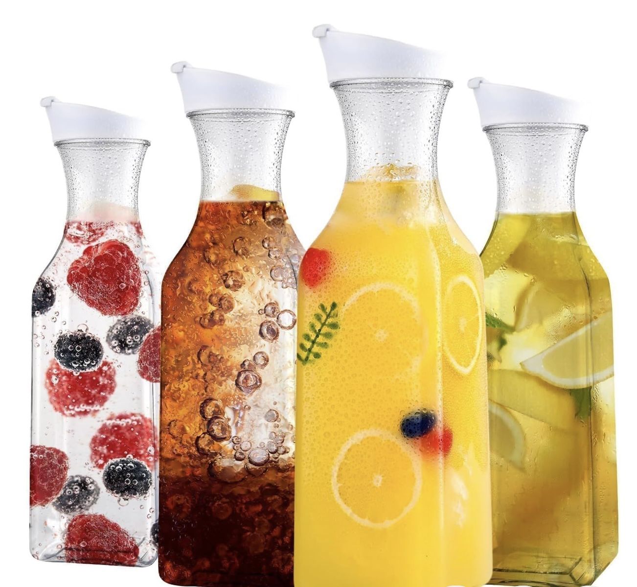 Set Of Four Plastic Carafe With Lid 