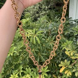 Heavy Gold Chain And Tassel Necklace 