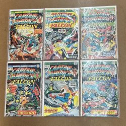 1970’s Marvel Comics CAPTAIN AMERICA and FALCON Comic Books LOT of 6👀 (please read description)