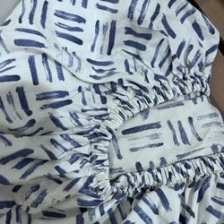 Blue And White Fitted Baby Crib Sheet