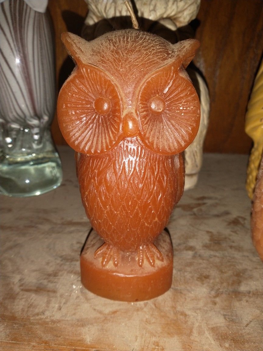 Vintage Owl Candle