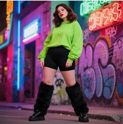 Faux fur fuzzy leg warmers /boot covers