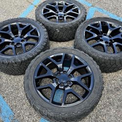 22” CHEVY SILVERADO GMC SIERRA YUKON WHEELS RIMS SUBURBAN TAHOE WE FINANCE 33” TIRES