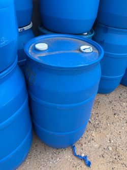 55 Gallon Blue Plastic Drum Barrel