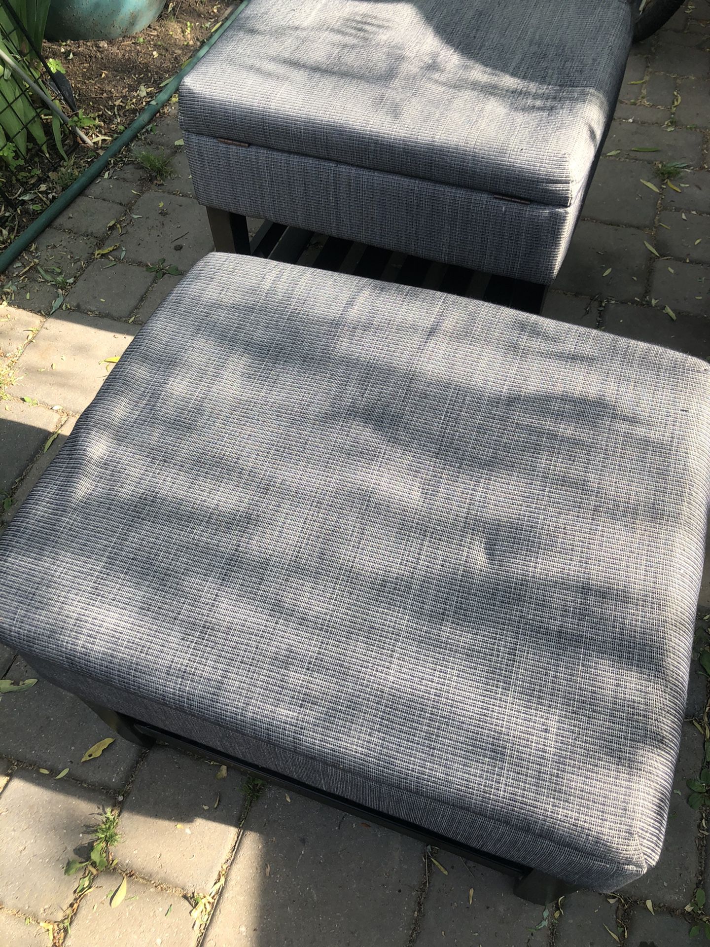Set of two Ottomans with storage