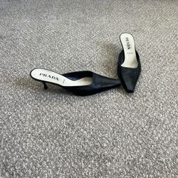 Prada Kitten Heel Mules 