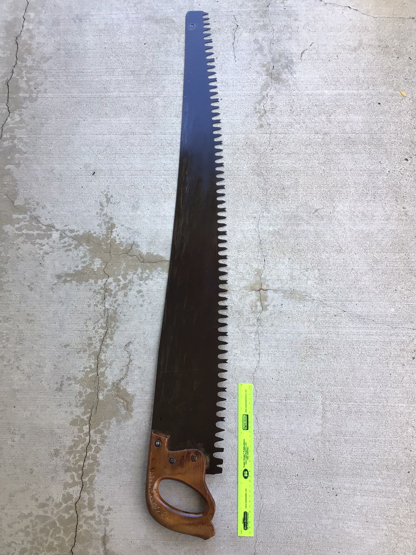 Antique Vintage 1930’s(?) Warranted Superior Restored One-Man Crosscut Saw 49-inch Blade