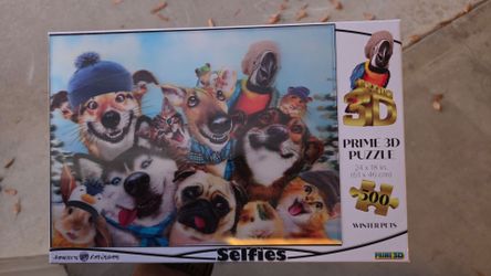 Prime 3D Winter Pets Selfies 500-Piece Puzzle