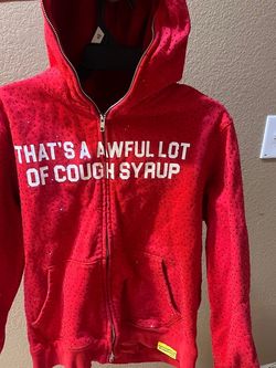 That's A Awful Lot Of Cough Syrup Red Rhinestone Hoodie
