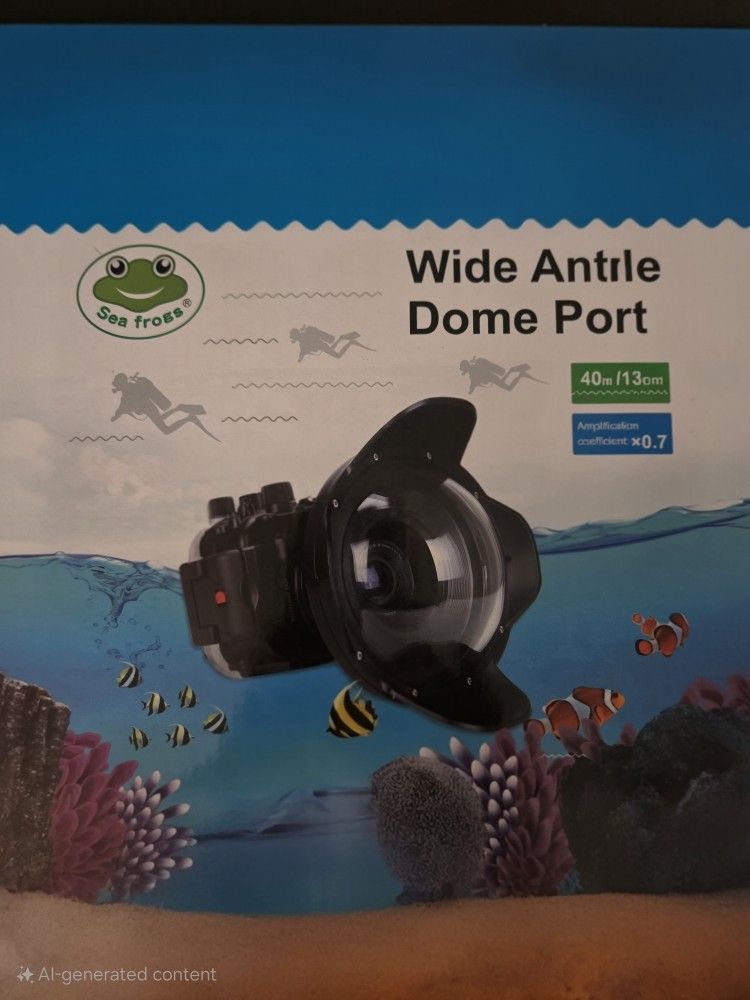 Seafrogs model wa005-f 40m/ 130ft 6 inch wide angle dome port fisheye lens for underwater camera