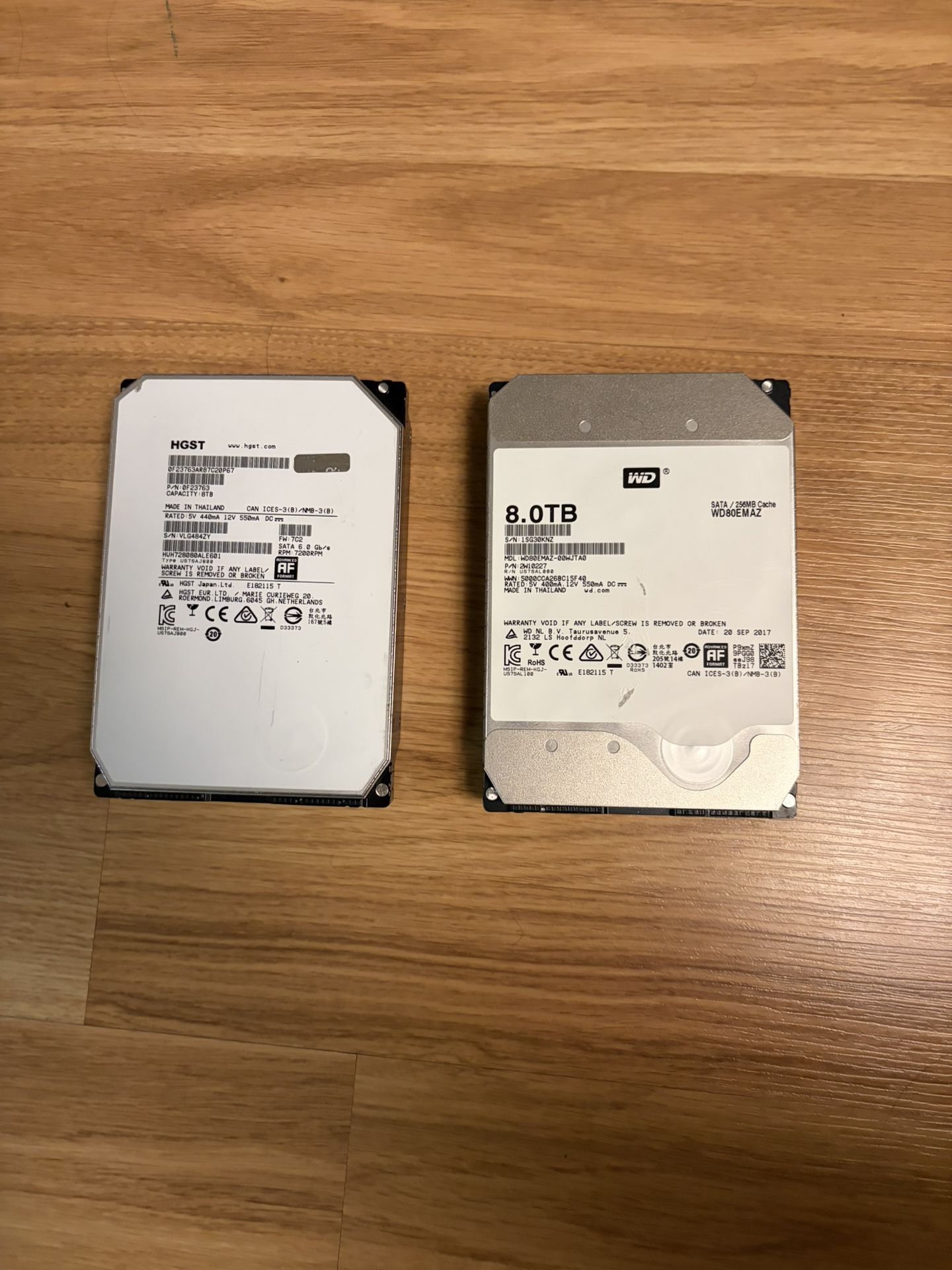 8TB Hard Drives Used