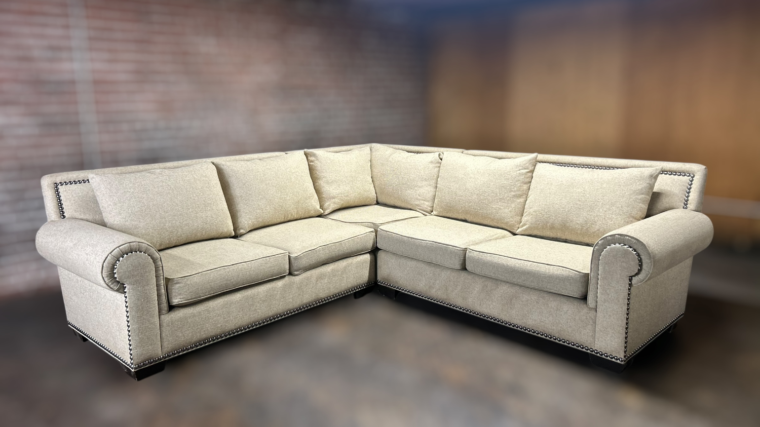 Free Delivery Pottery Barn, beige L shape, sectional couch
