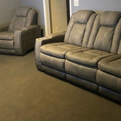 Bobs Furniture - Recliner Sofa & Chair .. Matching Set