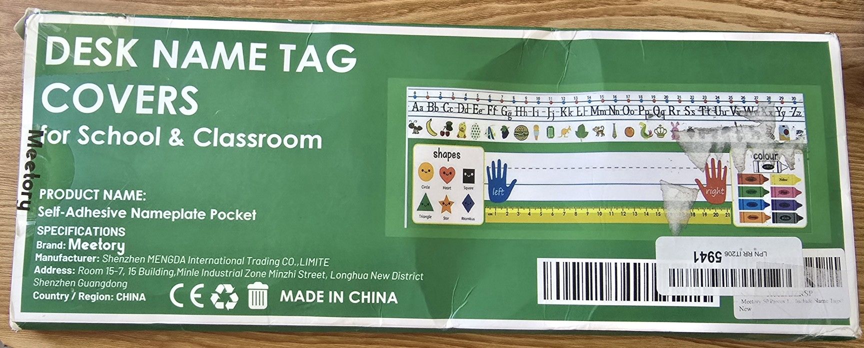 Meetory 49 Pieces 13.5” x 4.9” Clear Self-Adhesive Nameplate Pockets