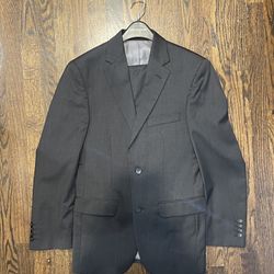 Dark Grey Suit (Measurements in Photos) with Zippered Garment Bag