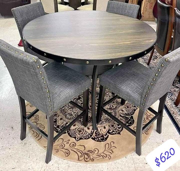 Wallace Melamine Dining Room Set Table and 4 Chairs