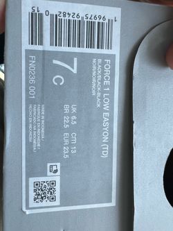 Nike new in box size 7 c black air force