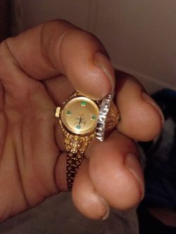 FABERGE 14K YELLOW GOLD EMERALD & DIAMOND LIMITED EDITION WATCH
