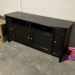 Tv Stand.  Black Wood 