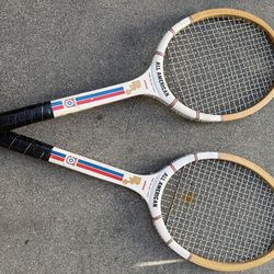 Vintage rackets junior tennis wooden