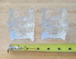 Heavy Textured Glass Votive Candle Holders $5 Each Or Both For $8