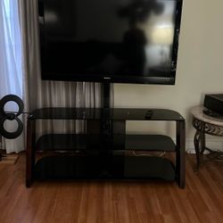 Costco TV Stand Only, 3 Tier Temper Dark Glass