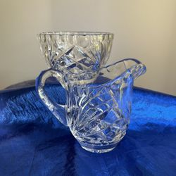 Crystal Creamer And Sugar Bowl - Gorham Crystal 