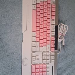 Pink And White Magegee Keyboard