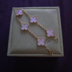 Clover Bracelet Women Plated 18K Gold 925 Silver (Serial Number + Box)