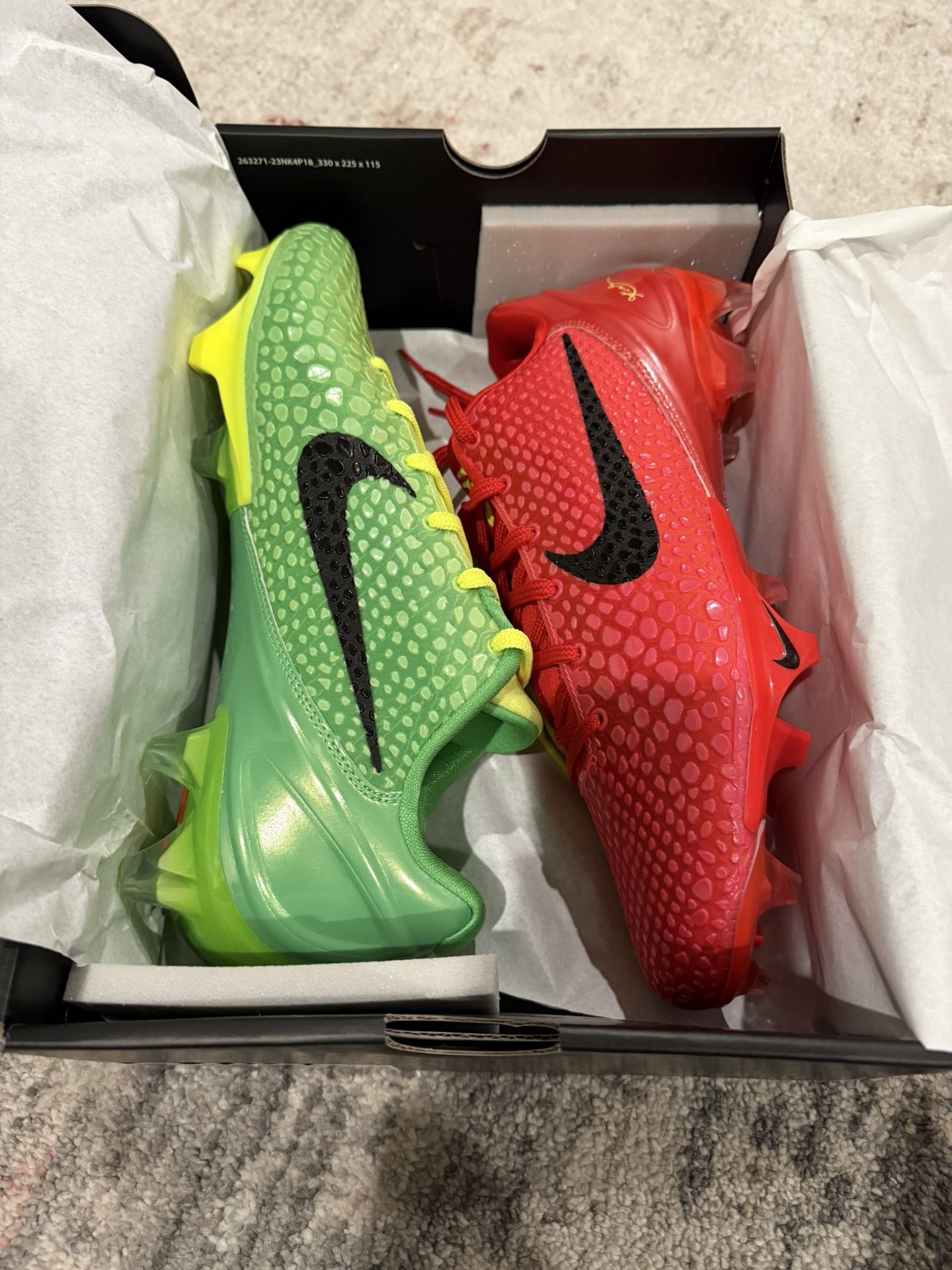Nike Vapor Edge Kobe Grinch Mismatch Football Cleats Size 10.5 $750