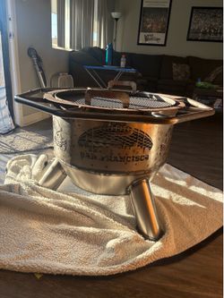 A custom built fire pit 49ers themed
