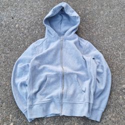 Vintage The Game Hoodie Mens Large Gray Full Zip Sweatshirt Heavy Made In USA
