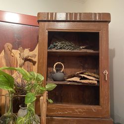 Antique Wooden Cabinet Vintage Wood Medicine Cabinet Wall Shelf
