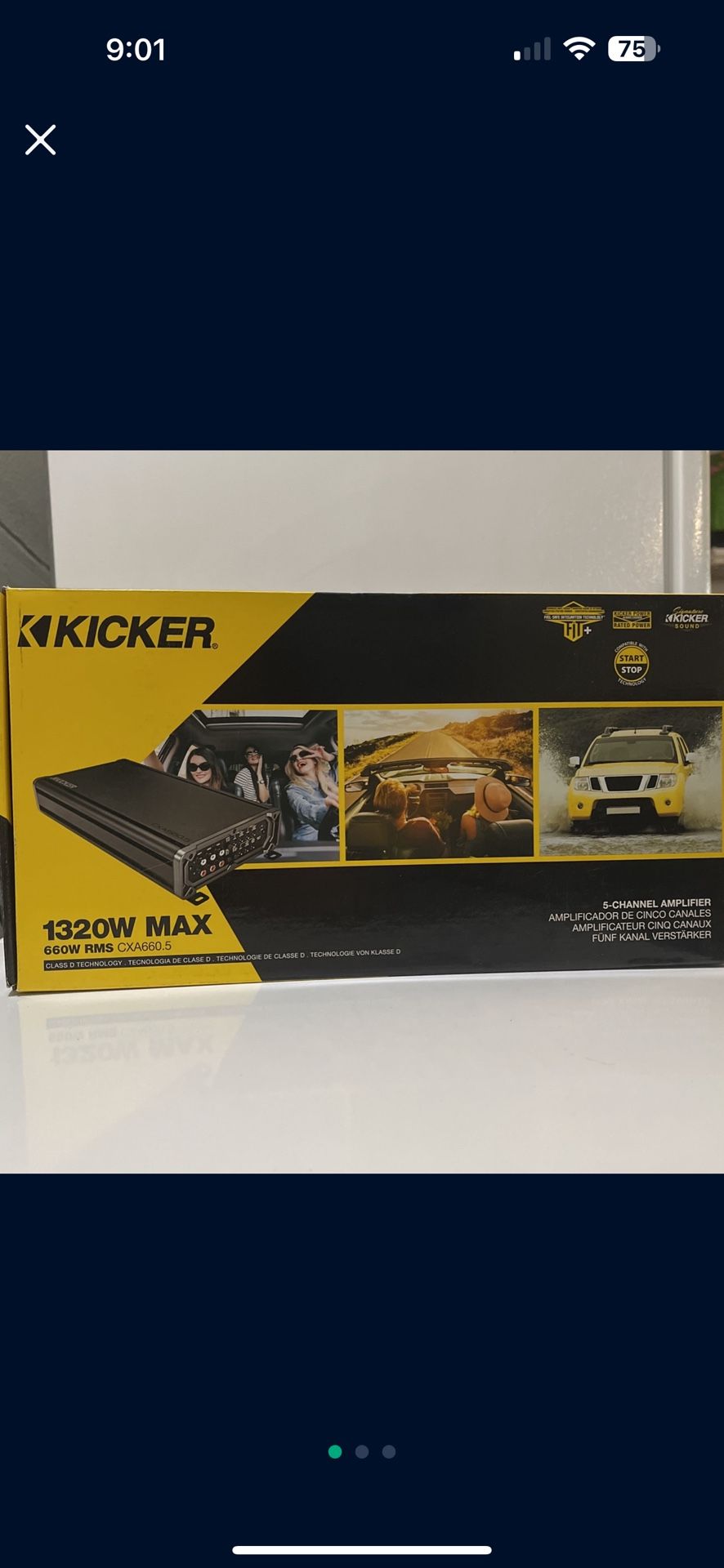 Kicker 5 Channel Amplifier 1320 Watts Max Cxa660.5 Brand New