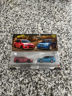 Hot Wheels Premium Car Culture 2 Pack: Lancer Evolution IX Wagon & Forester STI