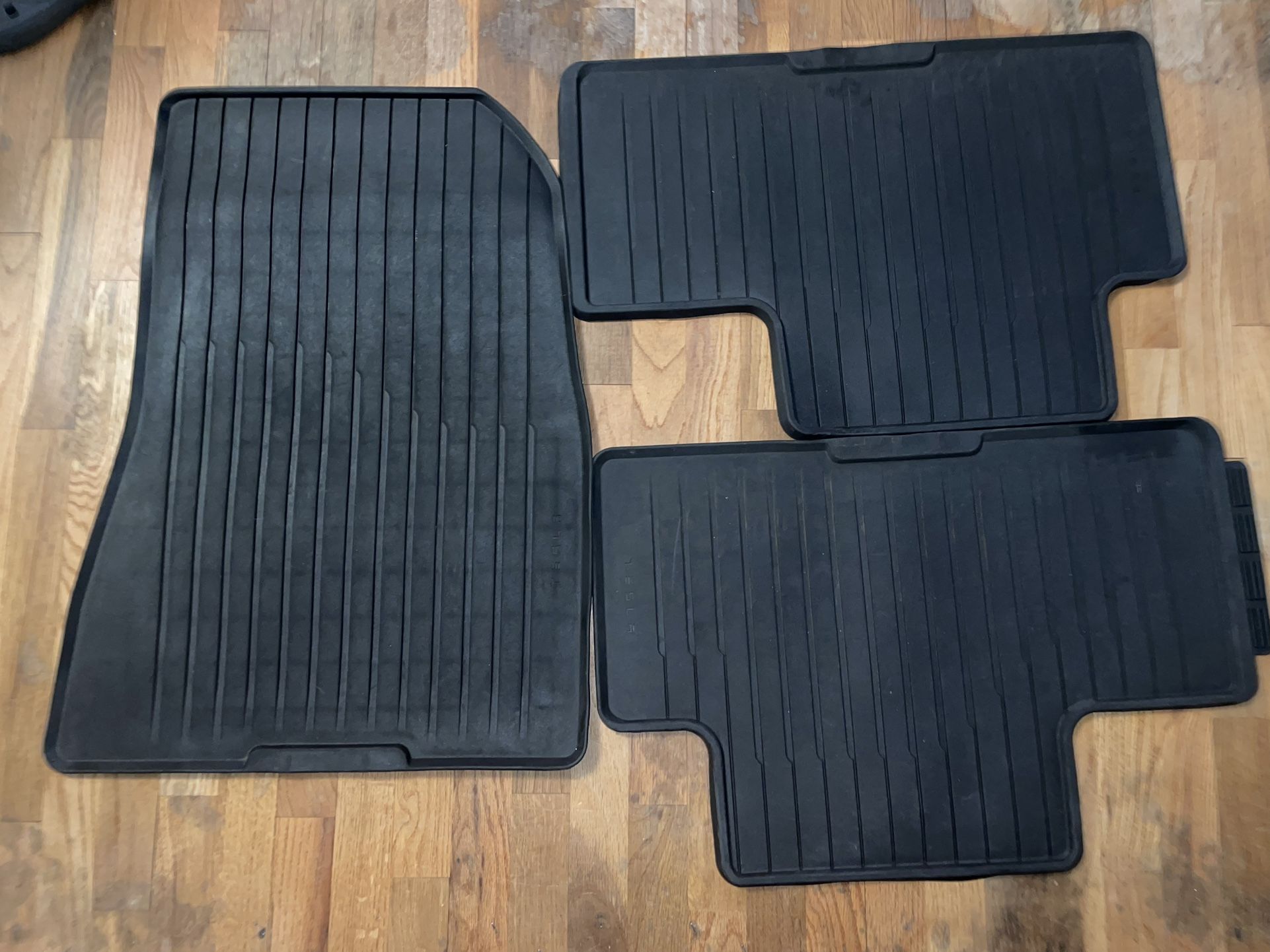 Tesla 3 Front Passenger and Rear Set of 2 Floor Mats Black