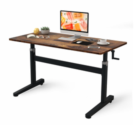 55" Manual Height Adjustable Standing Desk with Hand Crank