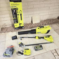 RYOBI 40V HP Brushless Whisper Series Weed Eater String Trimmer and Leaf Blower KIT