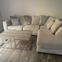 Sectional couches and medium table