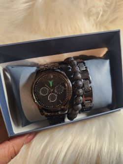 Mens yaamava watch and bracelet set