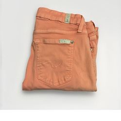 7 For All Mankind Coral High Waist Ankle Skinny Jeans Women’s Size 30