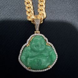 10k Cuban Link 22’ + Buddha Charm + Flower Earrings 