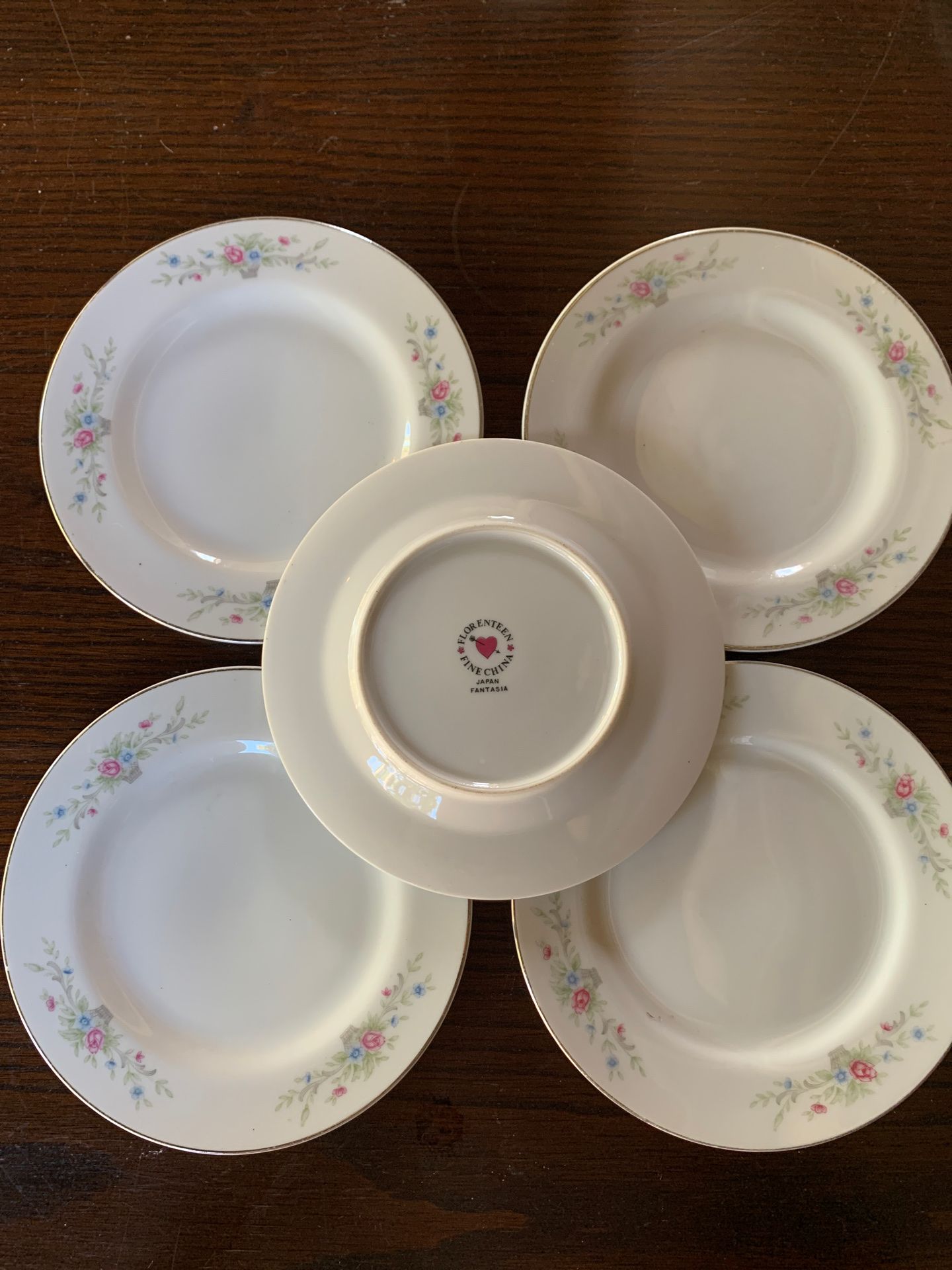 (5) Florenteen Fine China Bread/Butter Plates - made in Japan - $