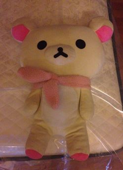 Pink and white teddy bear