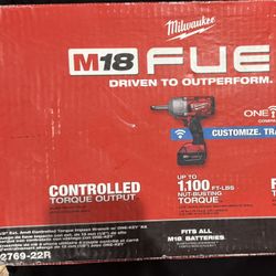 M18 FUEL ONE-KEY 18V Li-Ion Brushless Cordless 1/2 in. Ext Anvil Controlled Torque Impact Wrench w/Resistant Batteries