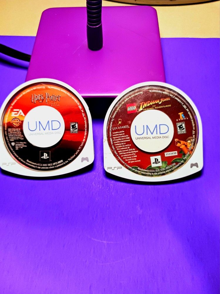 Psp, PlayStation Portable Umds Times Two Tested And Working Indiana Jones The Original Adventures And Harry Potter Goblet Of Fire