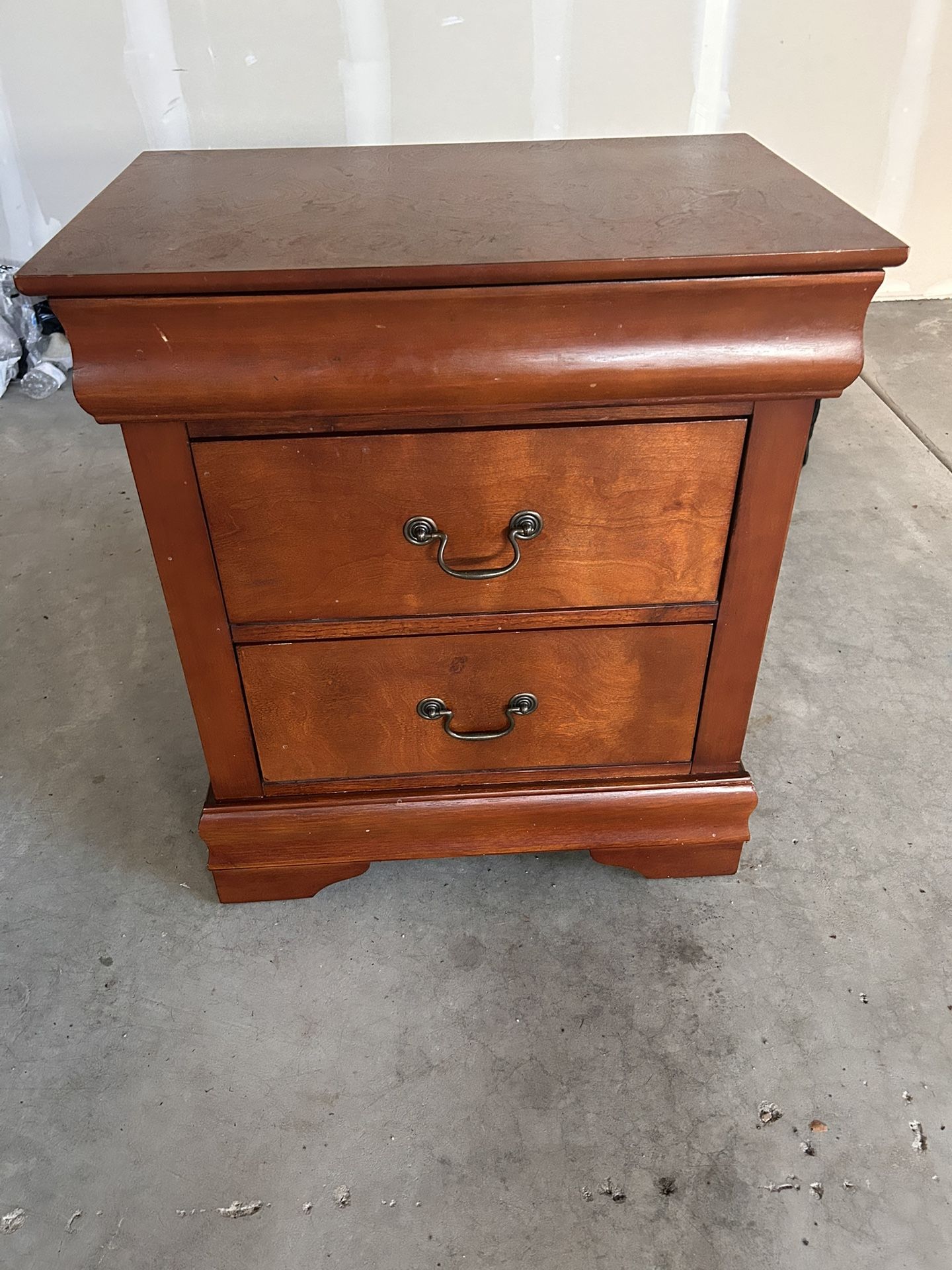 Cherry Wood Bed Side Table With Secret Drawer