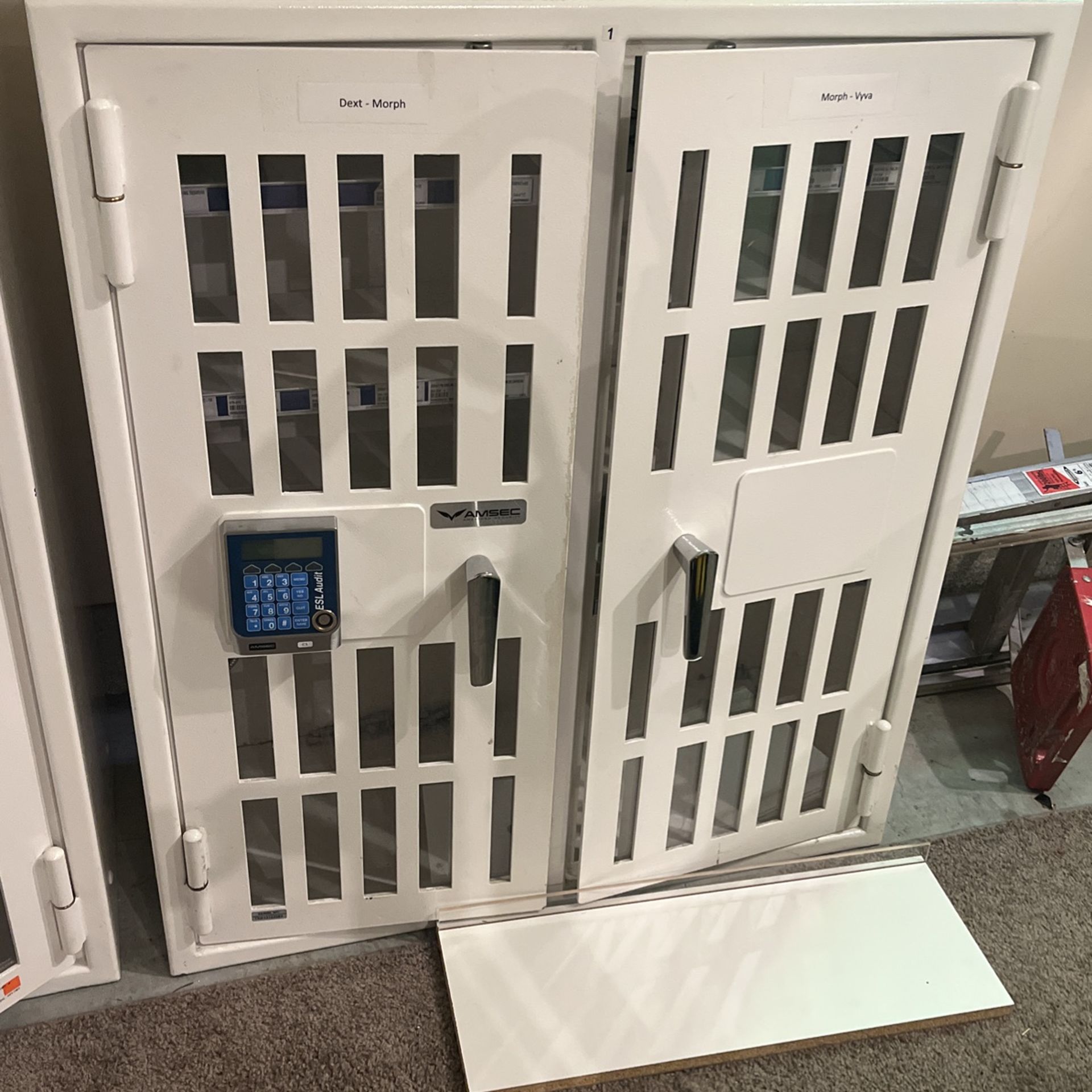 AMSEC Security Two Door Window Pharmacy Locker Safe Time Delay 36" x 16" x 42"